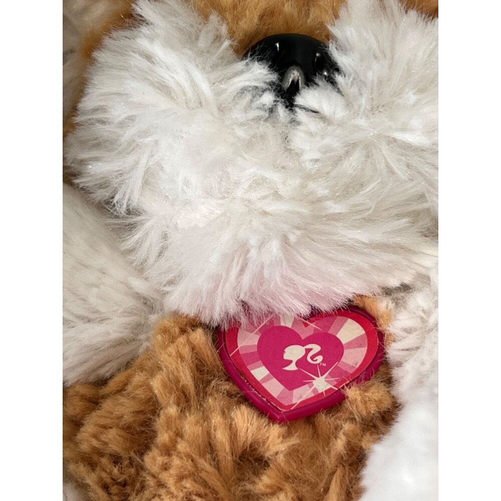 Barbie Animated Puppy Dog Stuffed Animal Pink Collar Plush Tan White 2012 WORKS - Picture 7 of 11